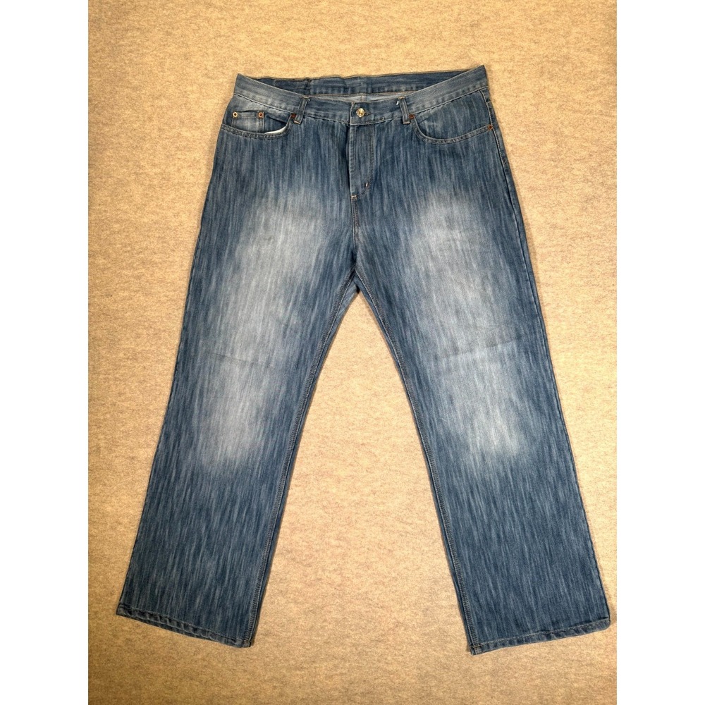 Levis 501 Original Fit Jeans Mens 54x34 Blue Denim Cotton Straight Leg High Rise